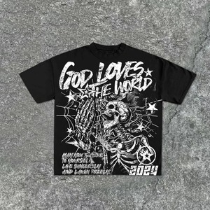 Camiseta de Hip Hop de algodón 100% transpirable con hombros caídos para hombre, camiseta de peso pesado con cuello redondo de gran tamaño Boxy personalizada de alta calidad - Product Image 6