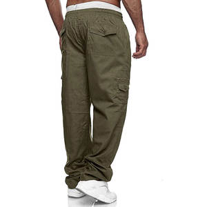 Pantalones Cargo de Corte Holgado para Hombre, Pantalones Deportivos para Correr, Pantalones Deportivos con Cordón en la Cintura, Pantalones Multibolsillos para Actividades al Aire Libre, para Uso Casual - Product Image 4