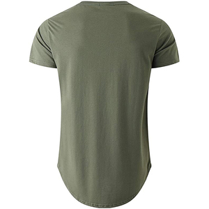 เสื้อยืดคอกลมทรงยาวสไตล์ฮิปฮอปสำหรับผู้ชาย ผ้าฝ้าย 100% ระบายอากาศได้ดี ทรงปกติ - Product Image 2