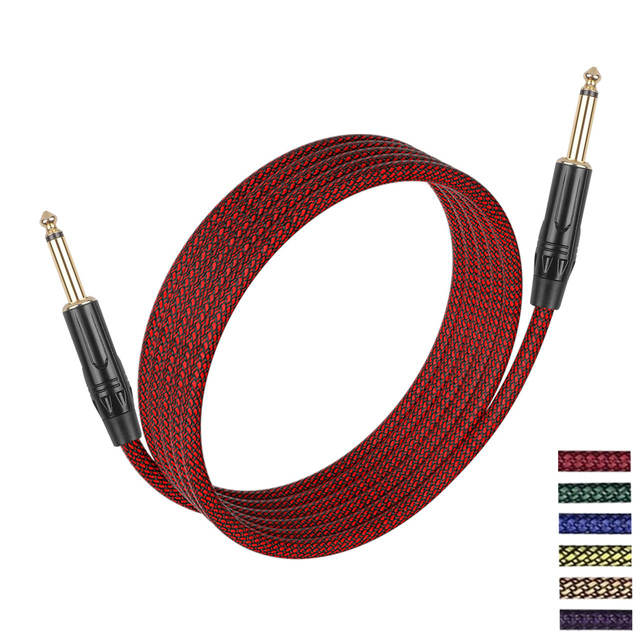 Factory Support Customization Audio Gold-Plated 6.35 mm Wireless Guitar Cable Male to Male Professional Audio Jack Aux Cable