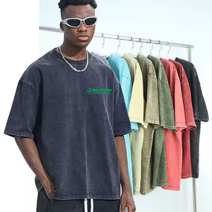 T-shirt Homme en Coton Biologique Lourd, Coupe Ample, Manches Courtes, Effet Délavé, Impression Numérique Personnalisée, Vente en Gros - Product Image 2
