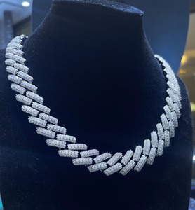 Moderno VVS Moissanite diamante 925 plata esterlina Iced Out Hip Hop collar cubano cadena de eslabones moda de lujo Bling joyería de los hombres - Product Image 1