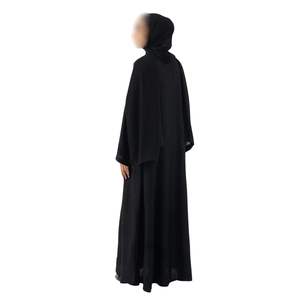 Abaya Negra Clásica para Mujer, Vestido Islámico Formal y Modesto, Tela Nida de Alta Calidad, Estilo Dubái, Manga Larga, Túnica Sencilla - Product Image 2