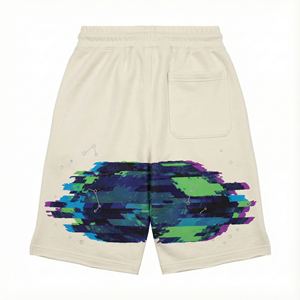 Shorts Bermuda en coton lourd personnalisés pour femmes, couleur unie, taille haute, fermeture à cordon, écologiques, coupe régulière, effet usé, pour la salle de sport - Product Image 3