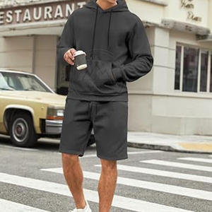 Top Selling Custom Logo <b>Men</b> <b>Hoodie</b> & <b>Shorts</b> <b>Sets</b> Two Piece <b>Men</b> <b>Hoodie</b> & <b>Shorts</b> <b>Set</b> For Adults - Product Image 5