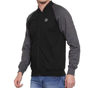 Chaqueta de lana con cremallera de lona impermeable para hombre, manga larga en negro y gris oscuro, cuello levantado, estilo para exteriores - Product Image 6