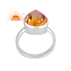Último diseño de plata esterlina fina Bio morganita doblete cuarzo piedra preciosa anillo apilable fabricante de joyería personalizada - Product Image 1