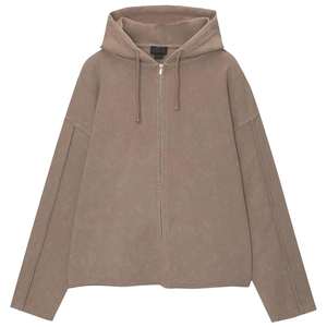 Sweat-shirts à capuche unisexes en molleton de coton 100% de qualité supérieure, couleur marron foncé, fermeture éclair intégrale, poids lourd, thermique, confortable, élégant, sweat-shirts à capuche pour hommes - Product Image 5