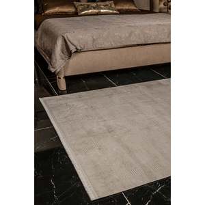 Alfombra de microfibra de poliéster al por mayor KADIFEM KD003 color crema, alfombra turca hecha a máquina para sala de estar, proyectos hoteleros - Product Image 1