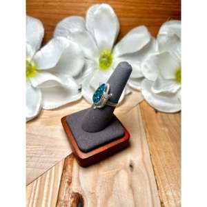 Zuni Handmade <b>Boho</b> Style Multi-Gemstone & Sterling <b>Silver</b> <b>Ring</b> Opal Bezel Set Size 8-for Everyday Promise or Wedding Wear - Product Image 3