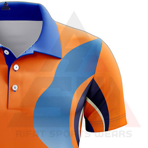Nouveau design en gros col retourné GSM hommes à manches courtes en coton grande taille décontracté solide imprimé respirant sublimation pour chemise - Product Image 5
