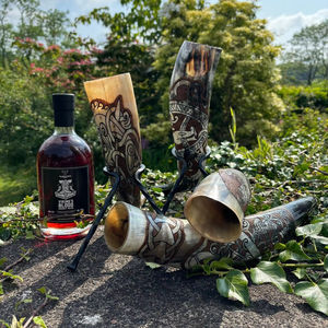 Jarra Vikinga para Beber, Auténtica, Inspirada en la Edad Media, Tallada, Ecológica (650 ml), para Cidra, Cerveza y Otras Bebidas - Product Image 2