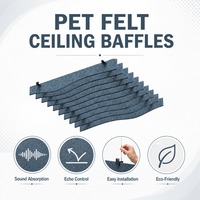 Panel Langit-langit Akustik Modern Tipe Suspensi |   PET Felt B1 Tahan Api dengan Kepadatan Tinggi untuk Kantor Terbuka, Hotel & Rumah Sakit