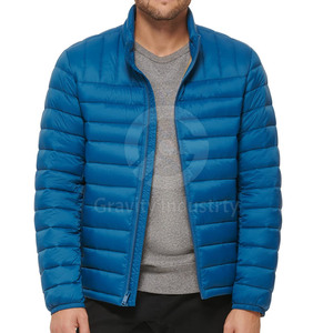 Concevez votre propre doudoune pour homme à col montant, avec logo sur le devant, respirante, écologique, service OEM disponible, légère - Product Image 4