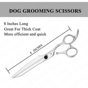Ciseaux de toilettage pour animaux de compagnie robustes, à bord incurvé vers le haut et vers le bas, à tranchant aiguisé, pour couper les poils des chiens et des chats, en acier inoxydable - Product Image 5
