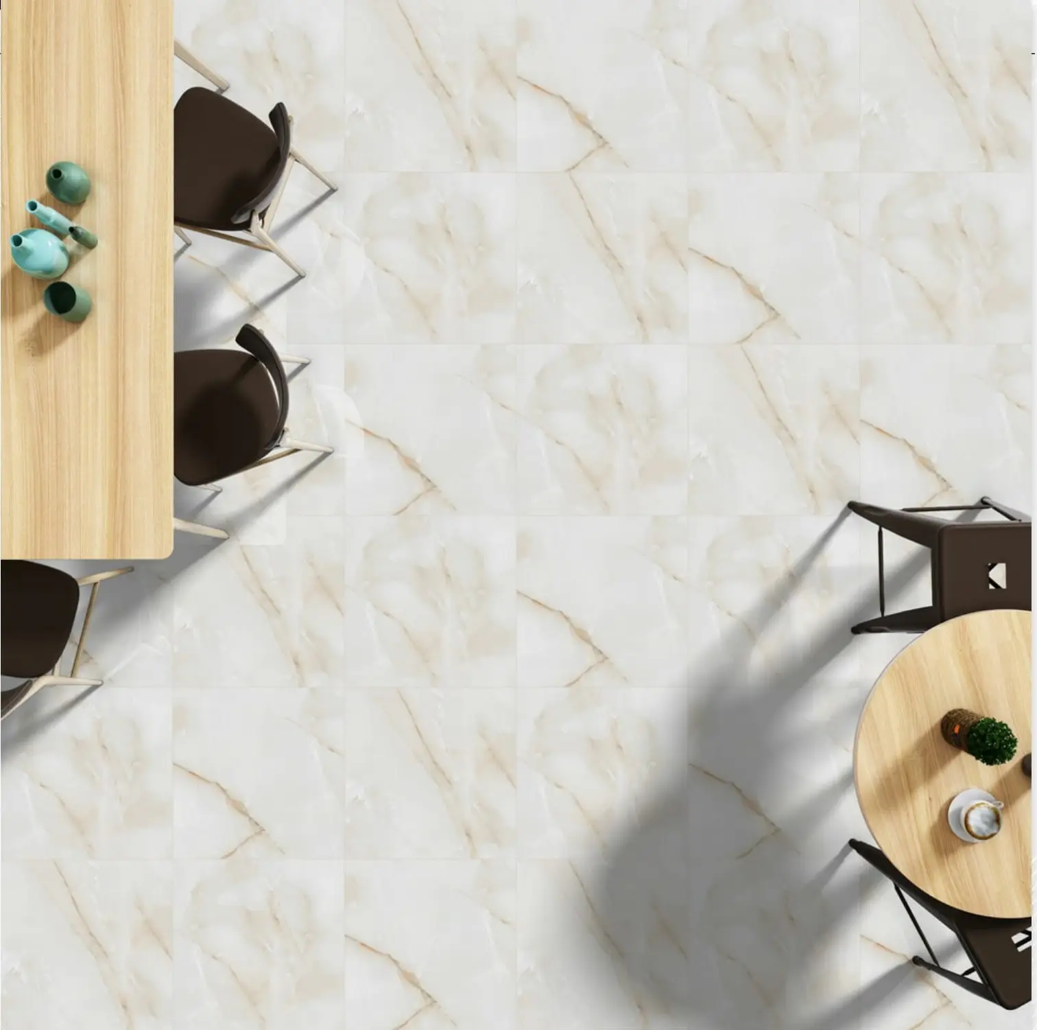 PORCELAIN POLISHED TILES FOR FLOOR AND WALL 600X600mm WITH DIFFERENT GLOSSY MATT CARVING BOOKMATCH 3D SURFACE