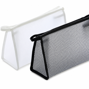 Bolsa de Aseo de Malla, Bolsa de Cosméticos Impermeable de PVC, Organizador de Almacenamiento de Viaje para Artículos Esenciales - Product Image 1