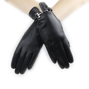 Dsane Gants d'hiver en cuir pour femmes Gants en cuir d'agneau chauds pour la conduite avec écran tactile Cadeaux de Noël - Product Image 5