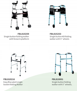 Bliss Medical Drive leggero Walker adulto doppio pulsante vassoio in alluminio con 5 pollici freni delle ruote - Product Image 6