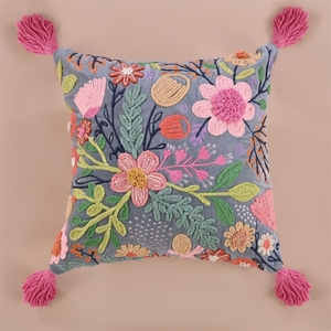 ปลอกหมอนอิงผ้าคอตตอนปักสวยงามขนาด45X45ซม. ตกแต่งอย่างยั่งยืนหรูหรา - Product Image 2