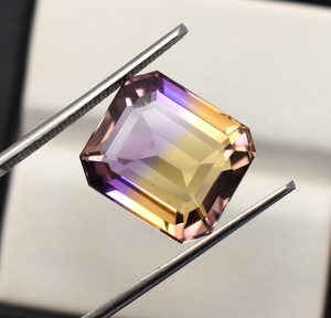 Natural Ametrine Gemstone, Bi-Color Amethyst Citrine, Fancy Cut Collector's Rare Stone, Statement Jewelry, Octagon <b>Emerald</b> Cut - Product Image 2