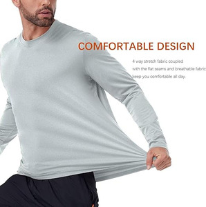 T-shirts à manches longues unisexes Kadia pour hommes, printemps/été, 180g, 100% coton, respirant, col rond, coupe ample décontractée - Product Image 6