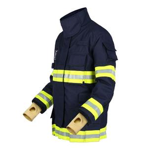 Traje de bombero de triple capa NFPA2112 transpirable de algodón FR Meta Aramid IIIA PPE con cinta reflectante. - Product Image 4