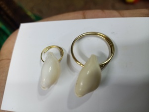 ทำจากเปลือกหอยสีขาวธรรมชาติและวงแหวนเชื่อมทองเหลืองตามสั่งไม่ได้ใช้งานสำหรับสร้อยคอต่างหูกำไลหรือข้อเท้า - Product Image 3