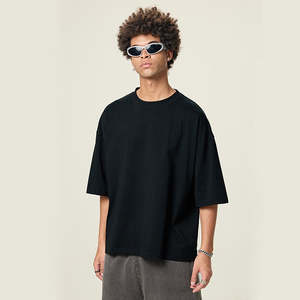 Summer 230GSM Heavy Weight T-shirts Cotton Oversized Tshirt Custom Logo Design Boxy Blank Men's T Shirt - Product Image 3