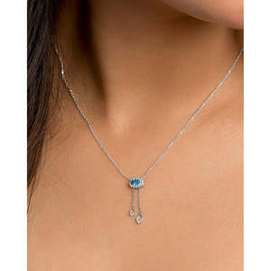 Pendentif en argent avec chaîne et technologie d'incrustation par sertissage à la closière - Product Image 4