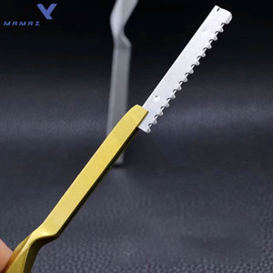 Rasoir de coiffure professionnel personnalisable, façonneur de cheveux, entièrement en acier inoxydable doré, outil de barbier aiguisé pour utilisation en salon - Product Image 3