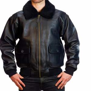 Chaqueta de vuelo de cuero para hombre de alta calidad con estilo de Aviador clásico y forro de piel extraíble, ideal para uso en invierno y al aire libre - Product Image 6