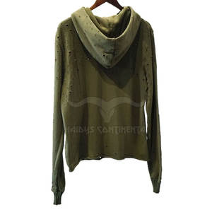 Vêtements décontractés d'hiver de qualité supérieure sweats à capuche en détresse pour adultes nouveauté respirant teint uni avec col à motif solide - Product Image 3