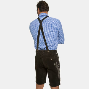Lederhosen Hommes Véritable Cuir Suédé Authentique Allemand Shorts Oktoberfest Outfit Lederhosen Shorts - Product Image 2