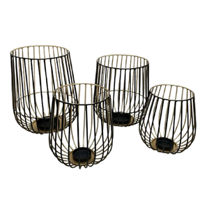 Bougeoir noir en fil de fer moderne pour décoration de mariage Ensemble de deux pièces bougeoirs en métal pour bougeoir en métal - Product Image 6