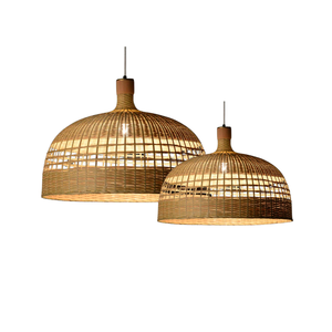 Rehaussez la décoration de votre restaurant avec des lustres en rotin de bambou fabriqués à la main, parfaits pour le restaurant Garden Resort - Product Image 1