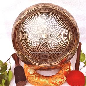 Vente en gros de bols chantants tibétains en laiton, métal, art spécial, fabriqués au Népal pour l'artisanat en métal religieux, yoga, méditation et guérison - Product Image 2