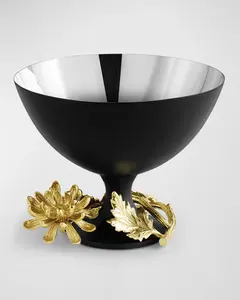 Noël argent couleur feuille Design plateau de service en laiton métal plat plateau pour la maison mariage ou fête Fruits bol décor - Product Image 5