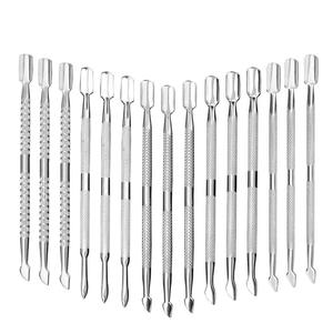 15 Pcs Cuticle Pusher <b>Remover</b> and Cutter, Double Ended Stainless Steel Cuticle Cleaner <b>Nail</b> <b>Gel</b> Polish Removal, Manicure - Product Image 1