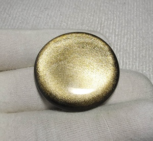 Pierres précieuses d'obsidienne dorée 100 % naturelles, prix bas, cabochons d'obsidienne dorée faits à la main pour la création de bijoux, 62 carats. - Product Image 1