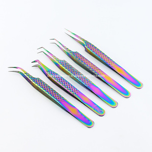 Pinzas de Alta Calidad para Pestañas Multicolor, Curvas, para Volumen, Extensión de Pestañas y Aislamiento de Pestañas, Set al por Mayor - Product Image 1