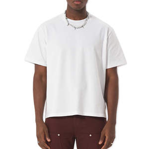 เสื้อยืดพิมพ์ลายปะติดปะต่อ สไตล์สตรีทแวร์ ทรงโอเวอร์ไซส์ ผ้าคอตตอนหนา สไตล์วินเทจ ปักลายด้วยคริสตัล - Product Image 1