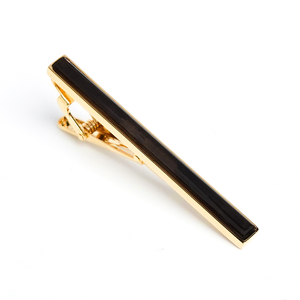 Clip de Corbata de Cuarzo Ahumado Facetado Fengshui para Hombre, Chapado en Oro de 18K Premium - KCVDADEG003 |   Colección Tinh Vu |   Vietnam - Product Image 1