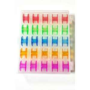 25pcs canette en plastique colorée pour fournitures de couture - Product Image 1