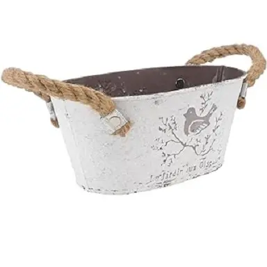 Punho de corda Galvanizado Plantadores Prata Polido Home & Garden Pot Decorativo Plantador Para Verduras Decentes Plantadores