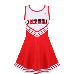 Créez votre propre logo imprimé sur des ensembles jupe et haut deux pièces en tissu spandex/polyester, couleur personnalisée, uniformes de cheerleading - Product Image 1