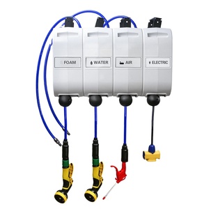 Matériel de lavage automobile : Boîtier <span class=keywords><strong>mural</strong></span> combiné pour enrouleur de tuyau d'eau et d'air extensible et automatique - Product Image 1