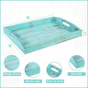 ถาดเสิร์ฟไม้มะม่วงธรรมชาติพร้อมด้ามจับถาดไม้ดีไซน์ตามสั่งถาดเสิร์ฟและตกแต่ง - Product Image 2