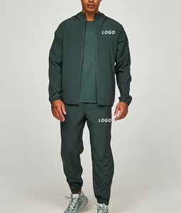 Ensemble veste coupe-vent de course sur piste en polyester et nylon de couleur unie sans commande de qualité supérieure survêtement de sport pour hommes - Product Image 6