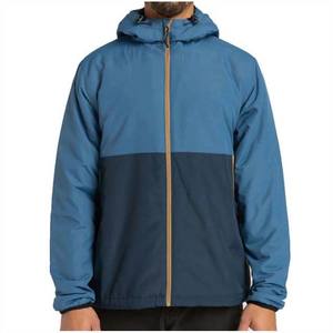 แจ็คเก็ตกันลมผู้ชายแบบมีฮู้ด ผ้าโพลีเอสเตอร์ 100% สีบล็อก คุณภาพพรีเมียม ราคาถูก ขายส่ง ขายดี - Product Image 1